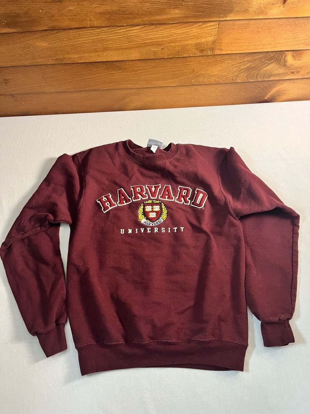 Champion Harvard University Crewneck Sweatshirt Women’s Small Maroon Applique